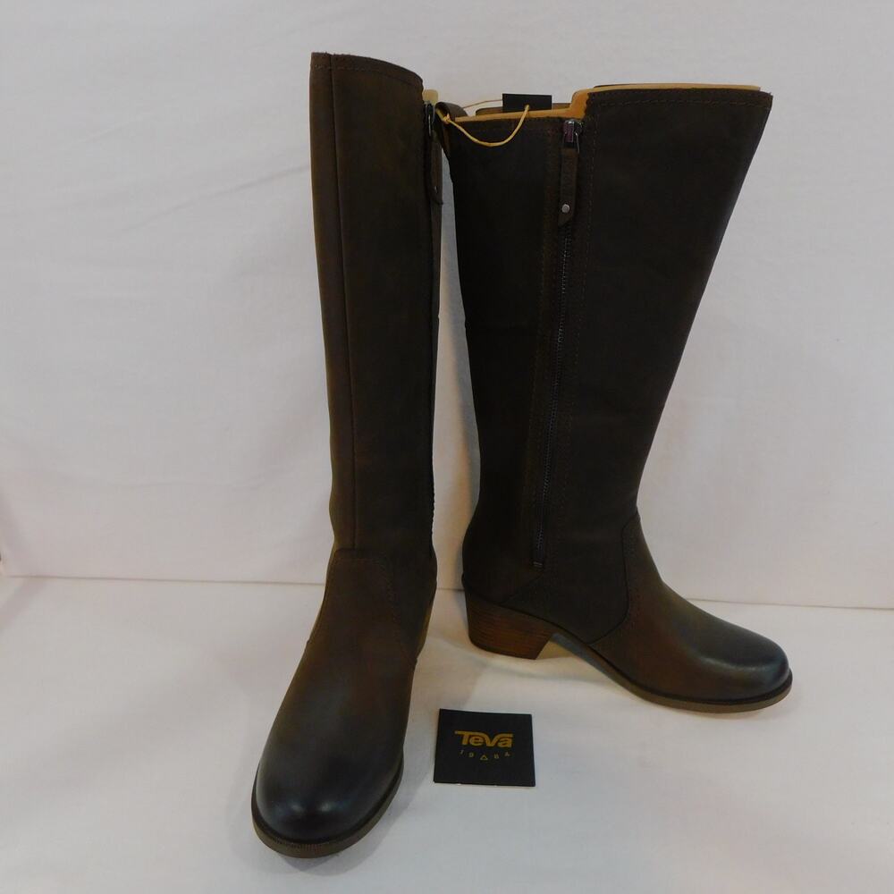 Teva Anaya Chelsea Tall Waterproof Leather Boots Women's Size 7.5 - Picture 3 of 12